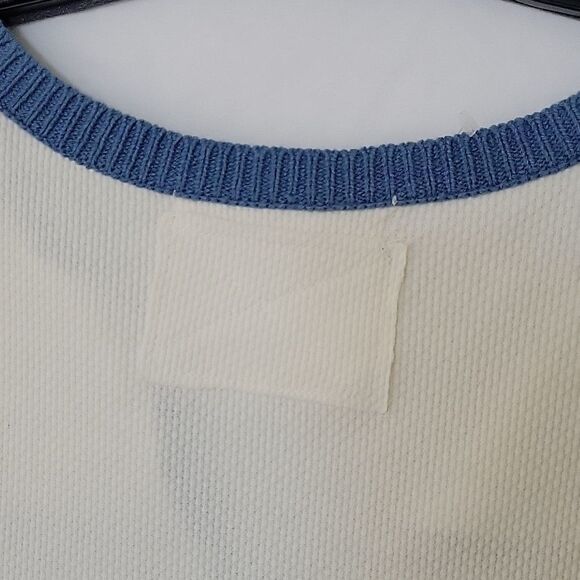 NEW XL FREE PEOPLE BLUE YELLOW CREAM NORDIC BUTTON SWEATER Apres Ski NWT - Picture 13 of 14